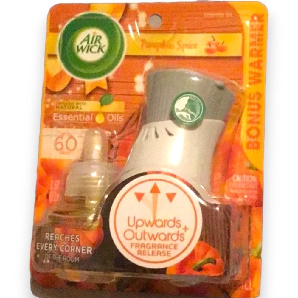 Air Wick Plug In Scent Warmer with Pumpkin Spice scent refill